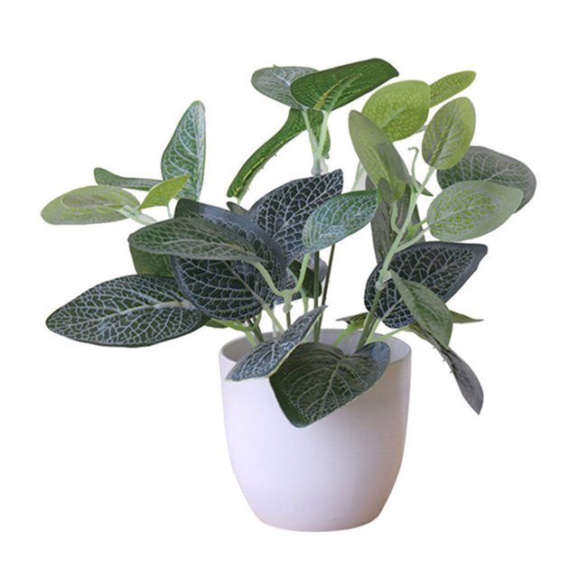 serony Artificial Potted Plant Leaf Simulation Leaves Home Office Desktop Greenery Decoration, Plant Type 14