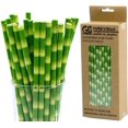 thumbnail image 1 of CTIGERS Bamboo Print Biodegradable Drinking Paper Straws for Party Box of 100 by CTIGERS, 1 of 8