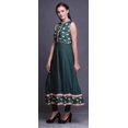 thumbnail image 3 of Bimba Robe Anarkali Fleurie Bleu Sarcelle Foncé pour Femmes Kurti Imprimé Ethnique Indien Longue Kurta Robe de Soirée Grande, 3 of 6