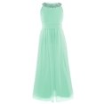 thumbnail image 1 of AAMILIFE Robe Fille Brodée Fleur Formelle Fête Robe de Bal Bal Princesse Demoiselle d'Honneur Robe de Mariage, 1 of 4