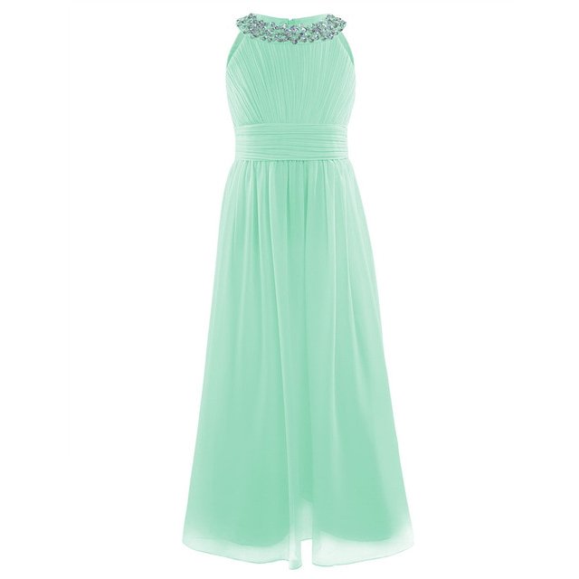 AAMILIFE Robe Fille Brodée Fleur Formelle Fête Robe de Bal Bal Princesse Demoiselle d'Honneur Robe de Mariage
