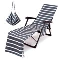 thumbnail image 3 of Meitianfacai Housse de Chaise à Rayures Serviette de Plage Imprimée Serviette de Chaise en Polyester et Coton, 3 of 3
