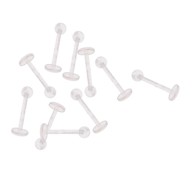 segolike 10Pcs 18G Acrylic Clear Labret Lip s Tragus Ear Body Jewelry Set