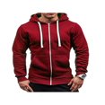 thumbnail image 1 of Hommes Solide Zip à Capuche Classique Hiver Sweat-Shirt Veste Manteau Tops, 1 of 4