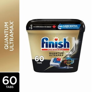 Finish Quantum Ultramax dishwasher Detergent Pods for Diamond Shine, Removes burnt-on stains & 24hr Dried on stains, No pre rinse needed, 60 Tabs, 60 count
