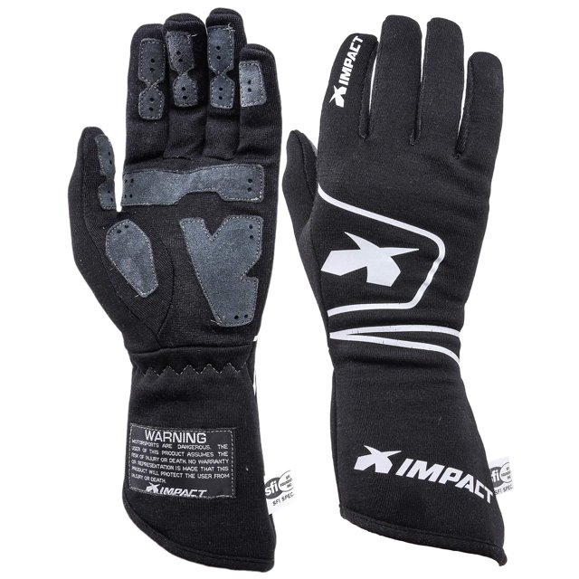 Impact Racing 34200410 Gant Moyen Noir (G6 SFI 3.3/5), 1 Pack