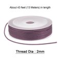thumbnail image 2 of Unique Bargains 2 Pack Twisted Nylon Twine Thread Beading Cord 2mm 13M/43 Feet Extra Strong Braided Nylon String, Metallic Pink, 2 of 6