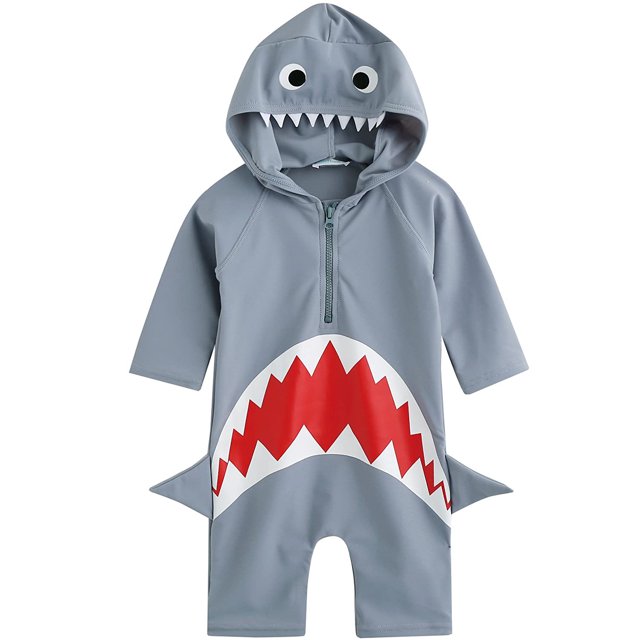 0-24M Infant & Little Boys UPF 50+ Protection Swimsuit Onepiece Rashguard Swimwear Sunsuit Quick Dry Jaws