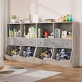 thumbnail image 3 of Kids Bookshelf and Bookcase Toy Storage Multi Shelf with Cubby Organizer Cabinet and Drawers for Boys Girls,for Children's Room, Playroom, Hallway, Kindergarten, School,Bedroom (White), 3 of 9