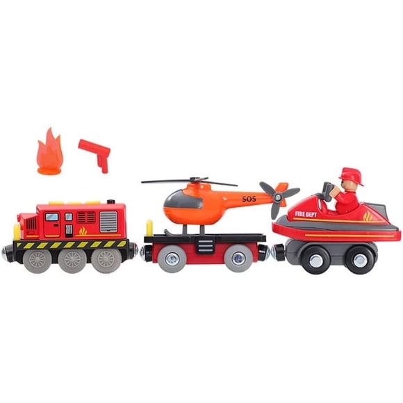 MesaSe Battery Operated Train for Wooden Track (Magnetic Connection) Powerful Engine Bullet Train Action Locomotive Train Motorized Train for Wooden Track for Toddlers Kids 3-14