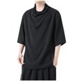 thumbnail image 1 of ameIAEA Mens Short/Half Sleeve Solid Color Basic Tee Tops Summer Casual Loose Beach Shirts, 1 of 3