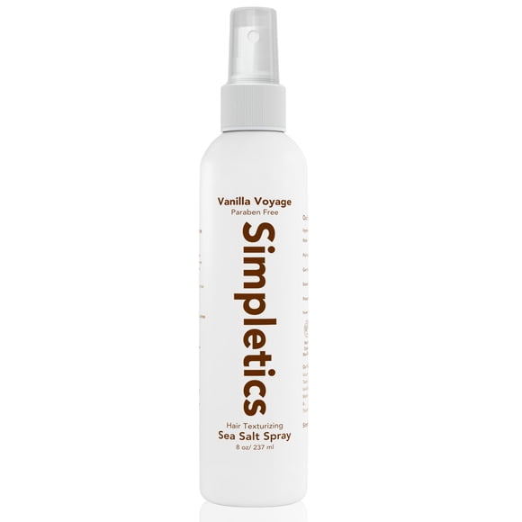 Simpletics Himalayan Sea Salt Spray for Straight & Wavy Hair - All Natural, 5 Ingredient, Texturizing & Volumizing Product - Vanilla Scented - Adds Volume, Texture, Beach Look to Men & Women, 240ml...