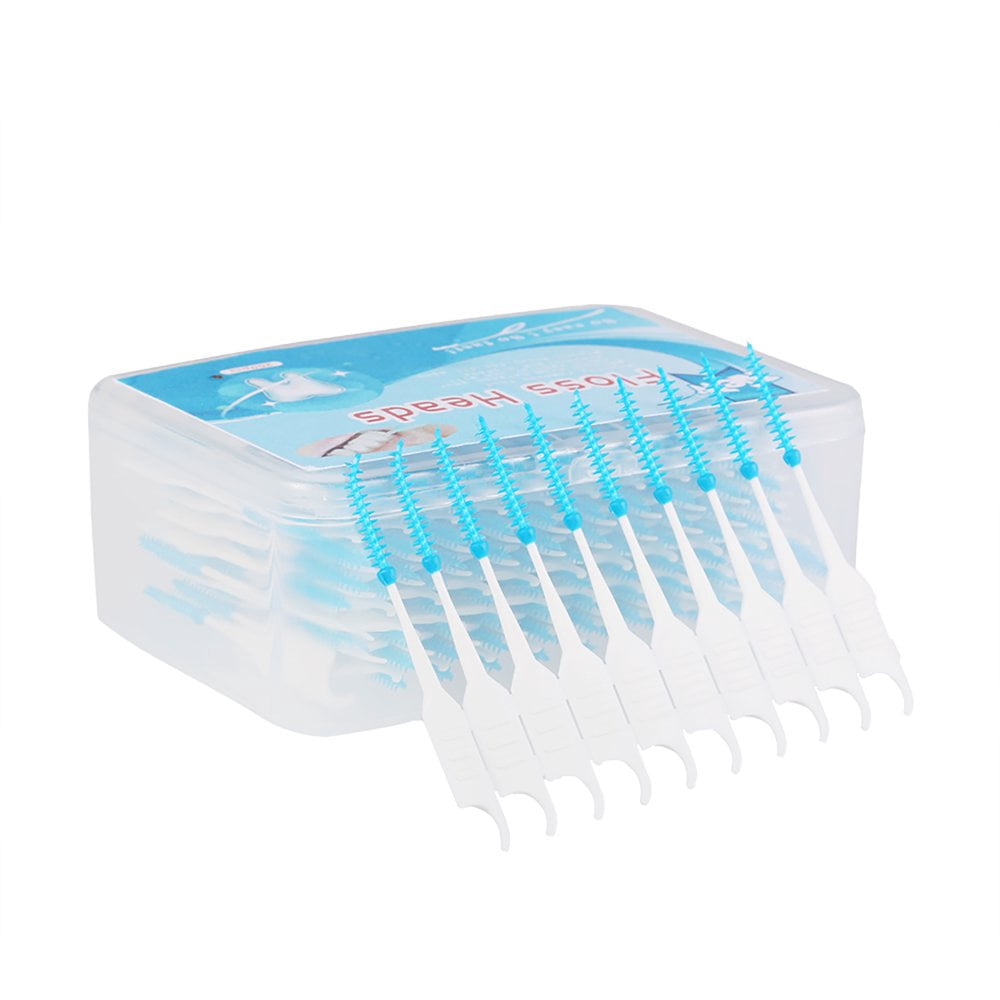 200Pcs/Box Floss Interdental Brush Stick Toothpick Soft Silicone Double-ended Tooth Picks Oral Care