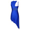 thumbnail image 4 of Aislor Robe de Danse Latine Salsa de Salle pour Femmes, Robe à Ourlet Asymétrique en Maille Transparente Patchwork, Tenue de Danse Bleu Royal G, 4 of 7