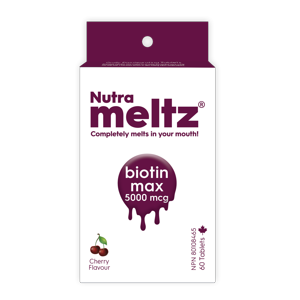 Nutrameltz Biotin Max 5000 mcg -Cherry Flavour, Fast Dissolving Tablet - 60 Tabs