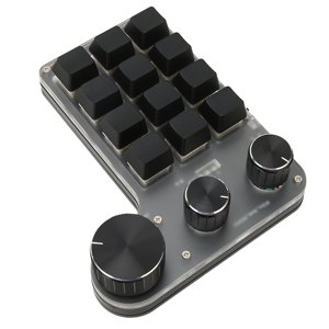 12 Clé 3 Knob Mechanical Keyboard Red Switch, Fonction de personnalisation, Mechanic Keyboard, Confortable Touch for Window, Vista, Linux, OS X