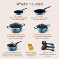 thumbnail image 2 of NutriChef 11 Piece Nonstick Diamond Pattern Kitchen Cookware Set, Royal Blue, 2 of 7