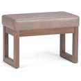 thumbnail image 1 of Pemberly Row 27" Contemporary Footstool Ottoman Bench in Ash Blonde Faux Leather, 1 of 5