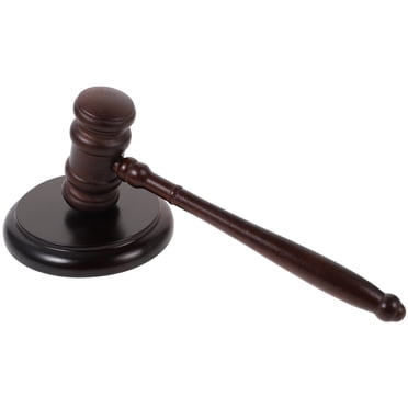 KAKOWELY Judge Hammer Wooden Gavel Judge Hammer Educational Tool Pounding Mallet with Base,9.84"X3.35"X1.77"