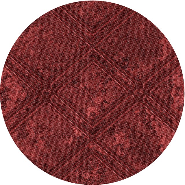 Ahgly Company Tapis d'Intérieur Ronds Transitionnels Rouges Lavables à la Machine, 7 Pieds Rond