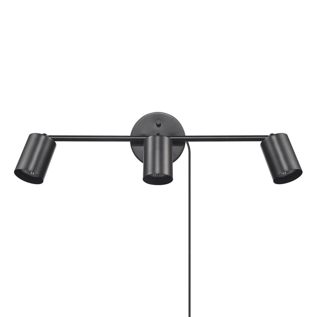 3-Light Matte Black Plug-In or Hardwire Track Lighting