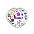 thumbnail image 1 of France Landscap Animals National Flag Mirror Travel Magnification Portable Handheld Pocket Makeup, 1 of 3