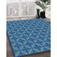 thumbnail image 3 of Ahgly Company Tapis d'Intérieur Lavable en Machine Carré Transitionnel Bleu Saphir, 6 Pieds Carré, 3 of 7