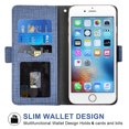 thumbnail image 2 of Wallet Case for iPhone 6 Plus 6s Plus, Blocking Card Slot Stand Shockproof TPU Interior Case PU Leather Magnetic Protect Flip Cover Compatible with iPhone 6 Plus 6s Plus, Blue, 2 of 5
