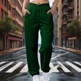 thumbnail image 2 of Yuyuzo Sweatpants for Women Elastic Waisted Fleece Lined Trackpants Solid Color Casual Cinch Bottom Joggers with Pockets, 2 of 7