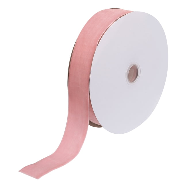 Unique Bargains Velvet Ribbon 1 1/2 Inch x 10 Yard Single Face Spool Silky DIY Crafts Gift Wrapping Bow Decoration Light Pink