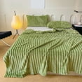 thumbnail image 1 of Rvkxad Flannel Fleece Throw Blanket, Warm Soft Striped Couch Bed Blanket 59x39 Inches, Cozy Microfiber Ribbed Throw, Large Sofa Blanket, 1 of 6