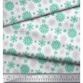 thumbnail image 3 of Soimoi Poly Georgette Fabric Snowflake Artistic Decor Fabric Printed Yard 42 Inch Wide, 3 of 3