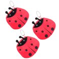 thumbnail image 3 of MasteelfCA 3pcs Ladybug Shape Purse Short Adorable Coin Bag Small Zippered Wallet Girls Plush Change Bag Portable Key Storage Bag, 3 of 7