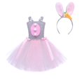 thumbnail image 2 of TIMIFIS Robes de Princesse de Pâques pour Filles Robe pour Tout-Petits Filles Robe de Pâques une Pièce Sans Manches Robe de Vacances Lapin Tulles avec Bandeau pour 7 Ans, 2 of 8