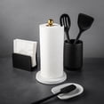 thumbnail image 2 of Thyme and Table, Paper Towel Holder with Ribbed Ceramic Base, White and Gold, 2 of 4