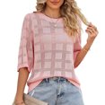 thumbnail image 2 of Besolor Chandails d'Été au Crochet Tricotés pour Femmes, Manches Courtes, Chandail à Enfiler Décontracté Ajouré, Col Ras du Cou, Couvre-Maillots, 2 of 5