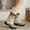 Beige, variant on Pisexur Black Friday Deals 2022! EGNMCR Women Snow Boots Slip-on Snow Boots Velvet Cotton Boots Warm Solid Cotton Shoes Plush Ball Ethnic Knight Boots, Mid-Calf Waterproof Winter Snow Boots for Women