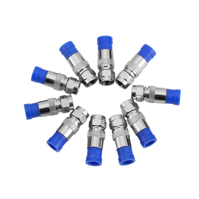 10pcs Coaxial Coax RG6 Compression Connector Adapter Male Waterproof Sealed