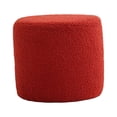 thumbnail image 2 of Tabouret Repose-Pieds Rond Antidérapant Banc Repose-Pieds Siège Rembourré Tabouret Décoratif pour Canapé pour Maison Chambre Salon Robuste Pièce de Chevet Rouge, 2 of 8