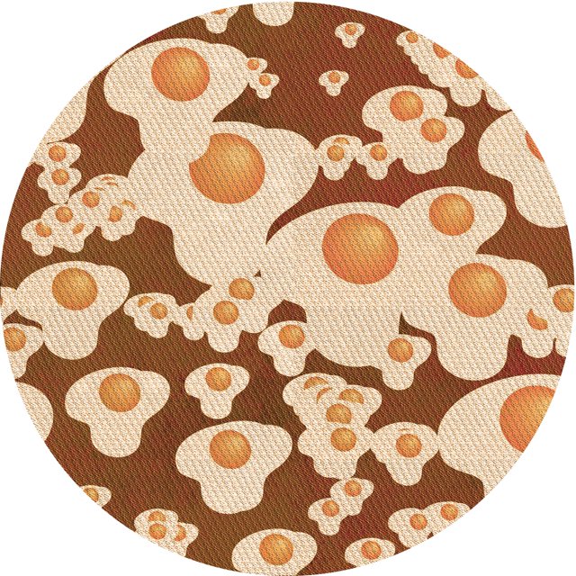 Ahgly Company Tapis d'Intérieur Ronds Transitionnels Lavables à la Machine, Brun Acajou, 3 Pieds Rond