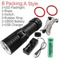 thumbnail image 1 of XML-L2 LED Sea Diving Submarine Yellow Light Waterproof Flashlight Marine Torch ,Powerful Illumination, 1 of 7
