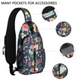thumbnail image 5 of Romantic Floral Sling Bag with Sunflower and Daisy Pattern, Lightweight Durable Crossbody Backpack, Adjustable Strap, Multiple Compartments for Travel, Gym, Outdoor Use, 5 of 5