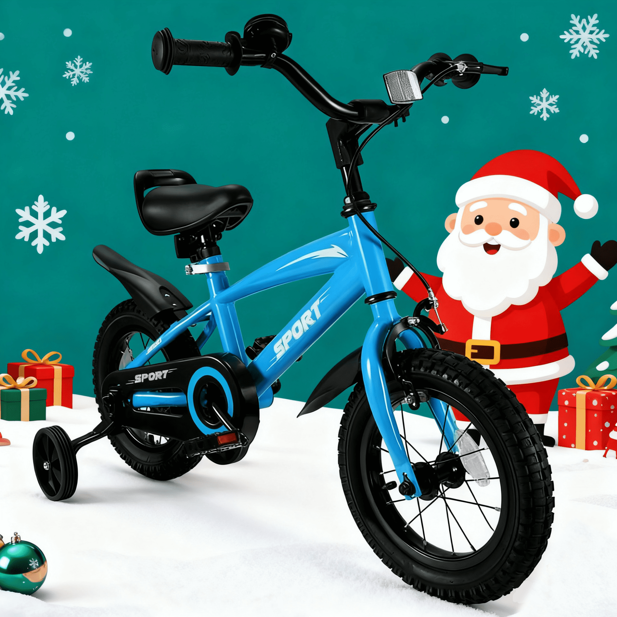 Naipo 12-inch Kids Girls and Boys Blue Bike for 2-5 Years Old Age