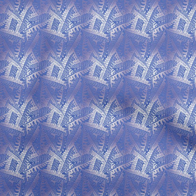oneOone Polyester Spandex Medium Blue Fabric Leaves Sewing Craft Projects Fabric Prints By Yard 56 Inch Wide