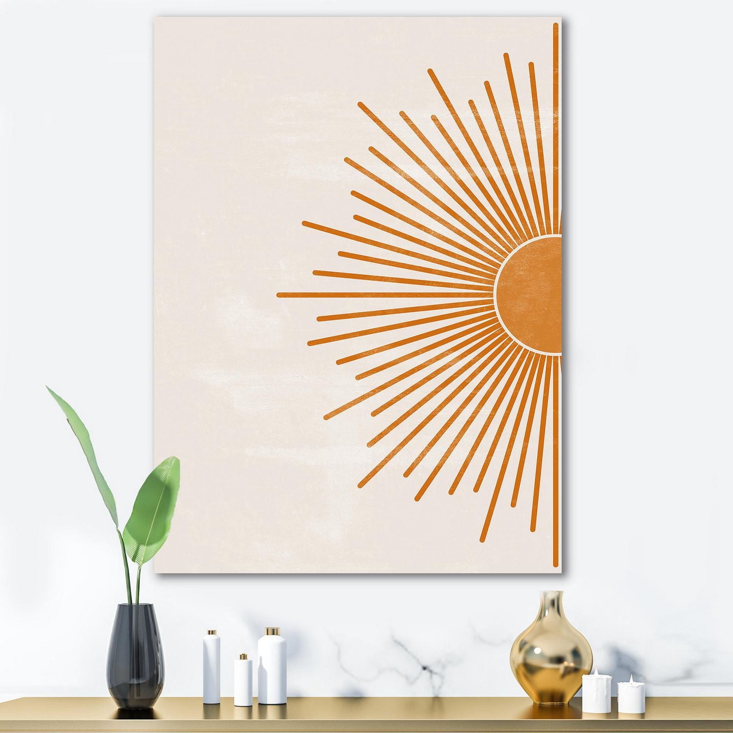 Designart Imprimé soleil orange I Art mural sur toile