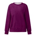 thumbnail image 4 of pxiakgy Chandail Décontracté à Manches Longues pour Femmes Automne Hiver Col Rond Couleur Unie Violet + s, 4 of 5