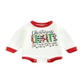 thumbnail image 1 of Infant Baby Spring Autumn Romper  Long Sleeves  Neck Cartoon Letter String Lights Print Jumpsuit for Boys Girls, 1 of 9
