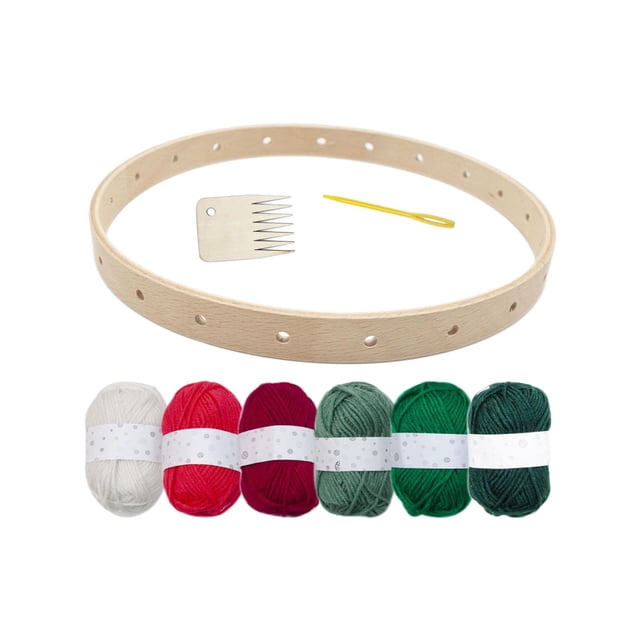 Rongfmy Small Loom Set Craft Board Round Handwoven Material Pack for Kindergarten Adults Set A