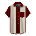 thumbnail image 2 of Dvkptbk Chemise Blouse Décontractée pour Homme à Boutons Imprimés avec Poche, Col Rabattu, Manches Courtes, 2 of 4