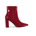 thumbnail image 3 of Unique Bargains Women's Pointed Toe Zipper Patent Leather Ankle Chunky Boots, 3 of 6